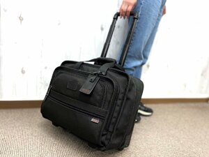 極美品 TUMI トゥミ キャリーバッグ ビジネスバッグ バッグ ナイロン×レザー 黒 A4収納可 2WAY メンズ 69812