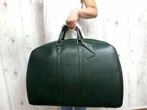 極美品 LOUIS VUITTON ルイヴィトン タイガ エランガ アンポッシュ ガーメント エピセア ボストン バッグ M30104 緑 メンズ 70715Y