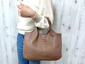  ultimate beautiful goods TOD'S Tod's handbag tote bag bag leather tea 71005