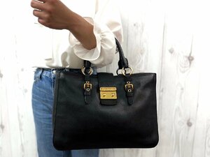  ultimate beautiful goods miumiu MiuMiu tote bag handbag bag leather black A4 storage possible 71031