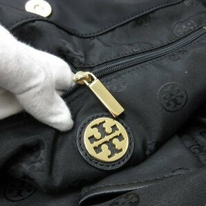 極美品 新品同様 Tory Burch トリーバーチ トートバッグ ハンドバッグ バッグ ナイロン×レザー 黒 A4収納可 70230Yの画像8