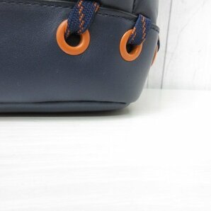 極美品 COACH コーチ ボディバッグ ショルダーバッグ バッグ レザー 紺×オレンジ メンズ 70267Yの画像7