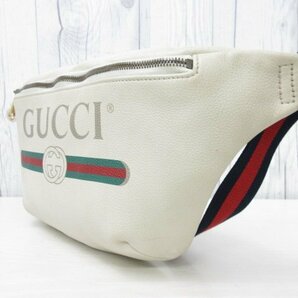 美品 GUCCI グッチ インターロッキング シェリーライン ボディバッグ ウエストポーチ バッグ レザー×キャンバス ベージュ メンズ 70619の画像3