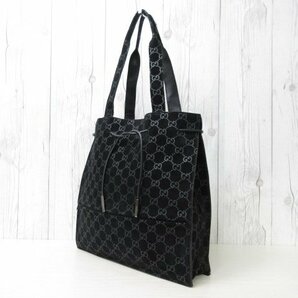 極美品 GUCCI グッチ GG柄 トートバッグ ハンドバッグ ショルダーバッグ バッグ スエード×レザー 黒 A4収納可 70614の画像4