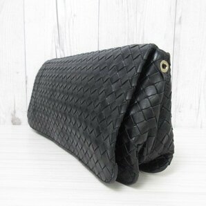 極美品 BOTTEGA VENETA ボッテガヴェネタ イントレチャート クラッチバッグ セカンドバッグ バッグ レザー 黒 58519の画像4