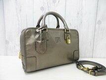 極美品 LOEWE ロエベ アマソナ23 アナグラム ハンドバッグ ショルダーバッグ バッグ レザー ゴールド 2WAY 70699_画像4