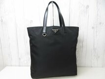 極美品 新品同様 PRADA プラダ テスート トートバッグ ハンドバッグ バッグ ナイロン×レザー 黒 A4収納可 70703_画像2