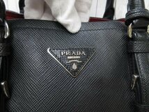 極美品 PRADA プラダ トートバッグ ハンドバッグ バッグ サフィアーノレザー 黒 A4収納可 70815_画像7