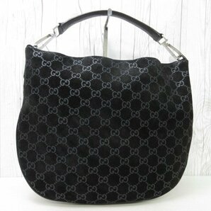 極美品 GUCCI グッチ GG柄 トートバッグ ハンドバッグ バッグ スエード×レザー 黒×茶 A4収納可 70879の画像3