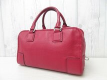 極美品 LOEWE ロエベ アナグラム アマソナ28 ハンドバッグ バッグ レザー 赤系 70827_画像3