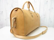 極美品 LOEWE ロエベ ボストンバッグ ショルダーバッグ バッグ レザー キャメル A4可 2WAY メンズ 70924_画像3