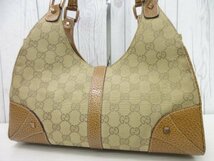 極美品 GUCCI グッチ GGキャンバス ニュージャッキー ハンドバッグ ショルダーバッグ バッグ キャンバス×レザー キャメル系 71008_画像10