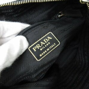 極美品 PRADA プラダ テスート キルティング ゴールドチェーン ハンドバッグ ショルダー バッグ ナイロン×サフィアーノレザー黒71106の画像8