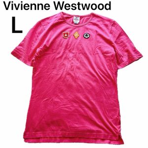 Vivienne Westwood ヴィヴィアンウエストウッド Tシャツ 半袖 L オーブ ピンク ワッペン レディース コットン
