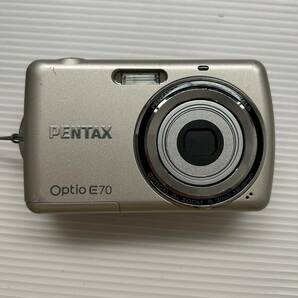 1円~ デジカメ PENTAX Optio E70 OPTICAL 3x ZOOM 6.3-18.9はmm 空シャッター切れます SDカードなし(ジャンク品 通電確認済み HM)の画像1