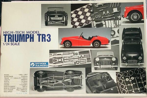 1/24プラモデル　グンゼ産業 ハイテックモデル トライアンフTR3 初版 TRIUMPH 