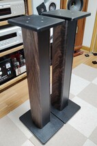 【美品】木製スピーカースタンド ペア（２台）高さ80cm 上板185mm×235m×15mm 下板230mm×300mm×25mm 柱部110mm×115mm 重量4.5kg/1台_画像3