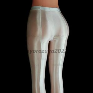 117-331-20 new work gloss gloss ba Klein 9 minute height lustre leggings [ white,L size ] lady's woman Ran Jerry sexy cosplay.3