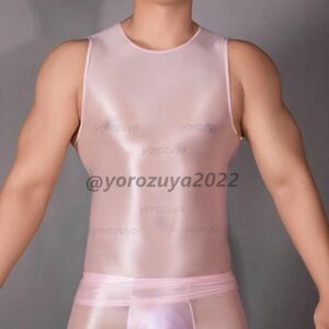 108-171-17pitapita clear tank top sexy wear [ pink,F size ] man men's underwear Ran Jerry ero cosplay gei.2