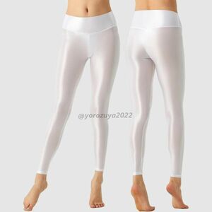 102-387-24pitapita lustre gloss gloss high waist leggings pants [ white,XL] men's lady's cosplay sexy costume.2