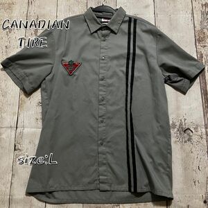 CANADIAN TIRE カナディアンタイヤ ボーリングシャツ 半袖シャツ Lサイズ 半袖 ワークシャツ 古着 シャツ トップス