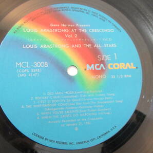 R55 ●ルイ・アームストロング LPレコード ２組まとめ 「A Portrait Of LOUIS ARMSTRONG」「AT THE CRESCEND」 ジャズ JAZZの画像2
