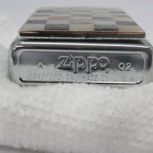 U59 〇ZIPPO ※未使用 SEA WEAVE PEARL シェル メタル貼り 2002年製 箱付き ジッポ 喫煙具 ライターの画像4