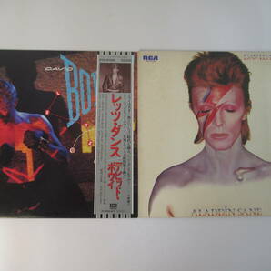 B79●DAVID BOWIE 国内盤LPレコード 2組セット 『ALADDIN SANE』『LET’S DANCE ※帯付き』デイビッドボウイ 洋楽  POP ROCKの画像1