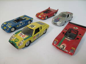 B48●ミニカー Jet-Car フランス製　1/43 レーシングカー 5台まとめ　PORSCHE CARREARA RSR、FERRARI008 など　Norev ジェットカー