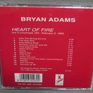 ★同梱発送不可★中古CD / Bryan Adams / Heart Of Fire / ブライアン・アダムス / Live in Cincinnati, OH - Februasy 2, 1993の画像2