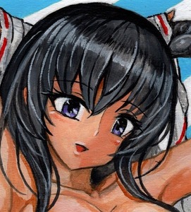 Art hand Auction Doujin Hand-drawn Illustration Quibble Musha Miko Tomoe B5 Watercolor, comics, anime goods, hand drawn illustration