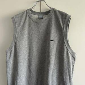 NIKE ナイキ スウェットベスト XXL クルーネック スウッシュ ストリート 古着 大きいサイズ