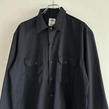 y2k Dickies ディッキーズ ワークシャツ L ストリート ブラック 古着 大きめ_画像1