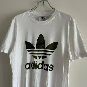 adidas originals アディダスオリジナルス トレフォイル ロゴTシャツ L 迷彩 ホワイト