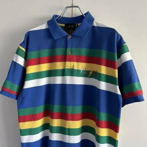 COOGI クージー ボーダー ポロシャツ XXL マルチカラー 古着 大きいサイズ