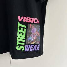 VISION ヴィジョン ビジョン プリントTシャツ M バックプリント ストリート sk8 ブラック 古着 大きめ_画像8