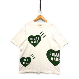 HUMAN MADE ヒューマンメイド BIG HEART ビックハート 半袖Ｔシャツ ホワイト グリーン サイズXL 正規品 / B4599