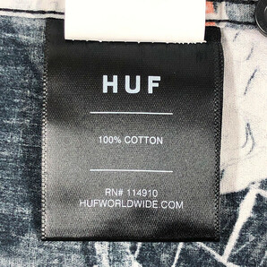 HUF ハフ 総柄 半袖シャツ ブラック サイズL 正規品 / B4201の画像6