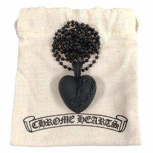 CHROME HEARTS Chrome Hearts PENDANT HEART LRG SLCN Heart силикон мяч цепь колье черный стандартный товар / 33976