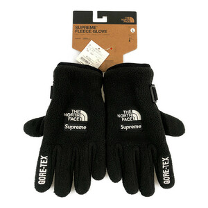 SUPREME シュプリーム ×THE NORTH FACE ノースフェイス NM61964I FLEECE GLOVE フリース グローブ 手袋 ブラック 25〜26 正規品 / 33200