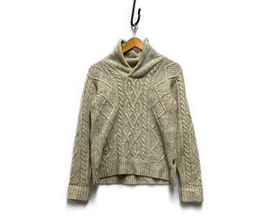 WTAPS ダブルタップス 09AW NORDIC SWEATER CABLE WOOL ケーブルニット セーター グレージュ系 サイズS 正規品 / B3453