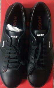 未使用 HUGO BOSS ヒューゴボス スニーカー ブラック　レースアップ ローカット レザー　シューズ 