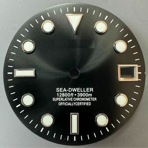 Mod 腕時計用パーツ カスタム 文字盤 NH35 黒シードゥエラー 白Slogo