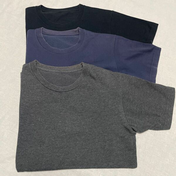 ユニクロ　UNIQLO　子ども　キッズ　メンズ　男女兼用　ドライカラークルーネックTシャツ 3枚セット　XS