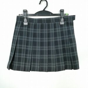 1 jpy school skirt summer thing w66- height 35 check Tokyo prefecture Middle East high school micro Mini pleat school uniform uniform woman used IN4995