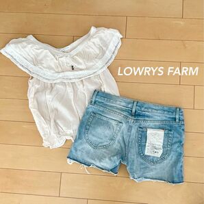 LOWRYS FARM フリルトップス　ショートデニム　セット