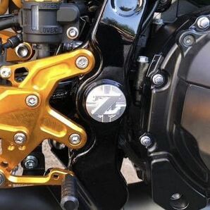 z900rs(2018モデル〜)スイングアーム(ピボット)シャフト部フレームホールプラグ(L)アルミ削り出しアルマイトシルバーの画像2