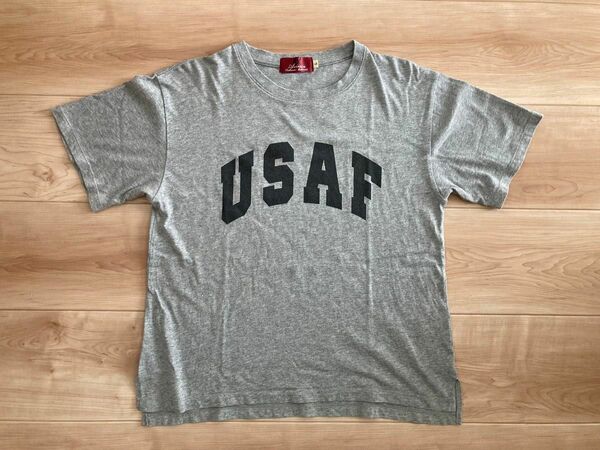 人気 アーミーモチーフ AVIREX PX アヴィレックス USAF Tシャツ L グレー 軍物 ミリタリー navy army