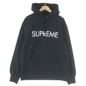 【中古】Supreme 22AW Capital Hooded Sweatshirt パーカー M ブラック シュプリーム[240010426477]