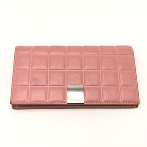 【中古】CHANEL チョコバー 長財布 ピンク シャネル[249105057051]